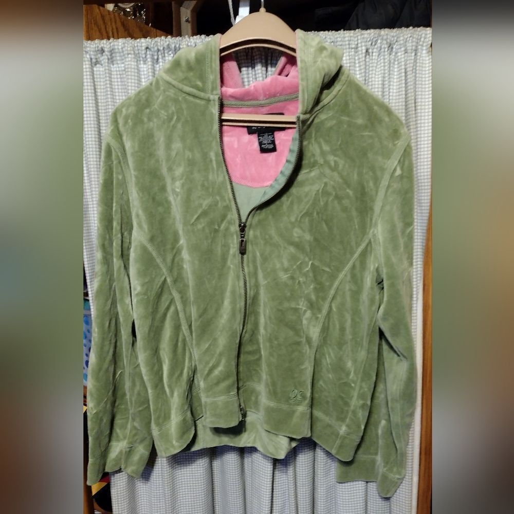 Cassini velour hooded jacket